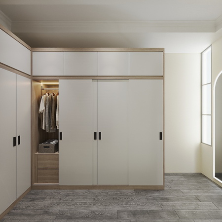 Tủ gỗ công nghiệp 5 cánh cửa lùa