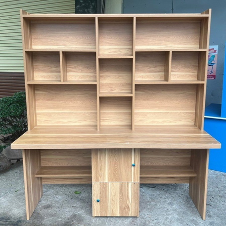 Bàn học đôi giá sách cao m6