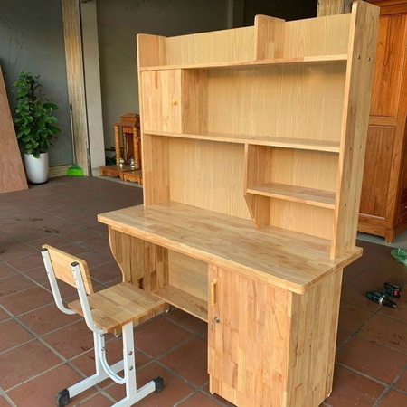 Bàn học giá sách cao su