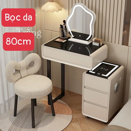 Bàn trang điểm ghế bọc da 80cm