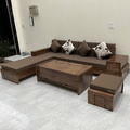 Bộ sofa chân thuyền + Đệm da