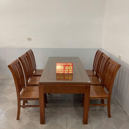 Bộ bàn ăn xoan đào ngăn kéo