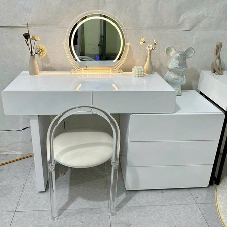 Bàn trang điểm gương tròn 3 ngăn kéo