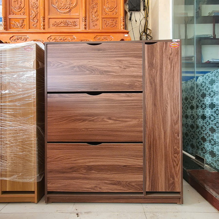 Tủ giày thông minh 3 tầng màu óc chó