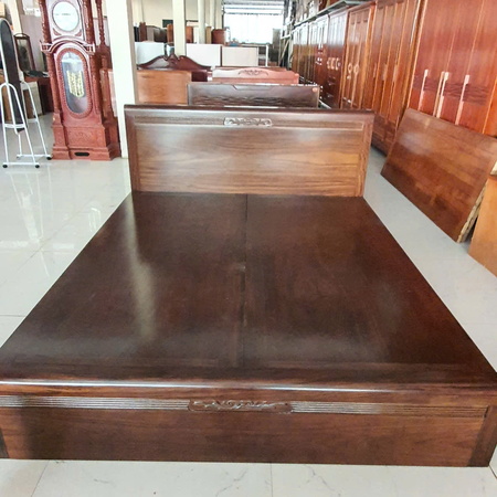 Giường ngủ màu óc chó sang đẹp