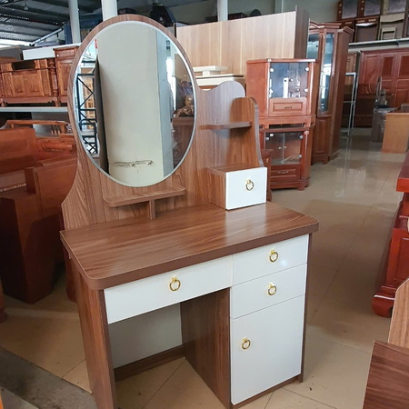 Bàn phấn 5 ngăn kéo màu óc chó