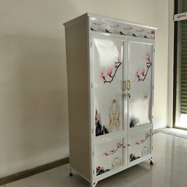 Tủ nhôm 2 buồng in hoa 3D