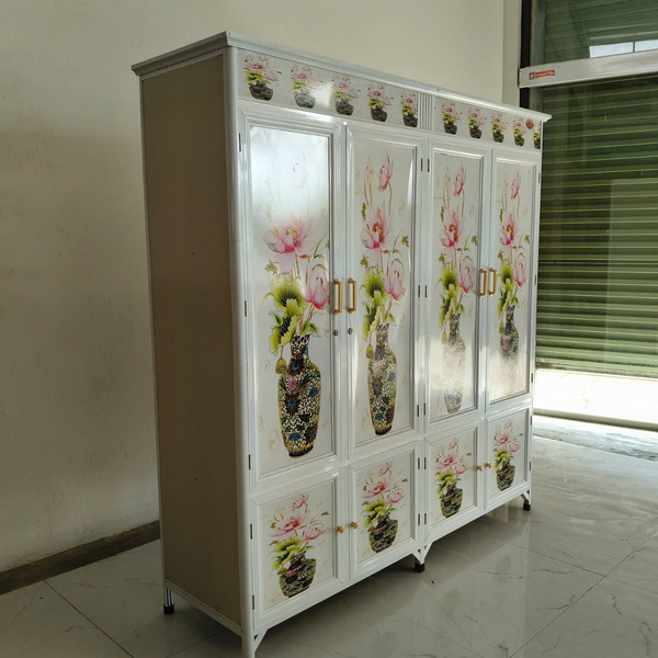 Tủ nhôm 4 buồng- Hoa 3D