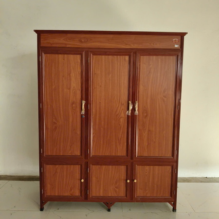 Tủ nhôm 3 buồng vân gỗ