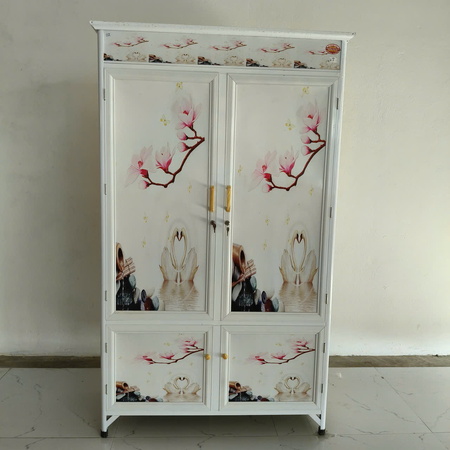 Tủ nhôm 2 buồng in hoa 3D