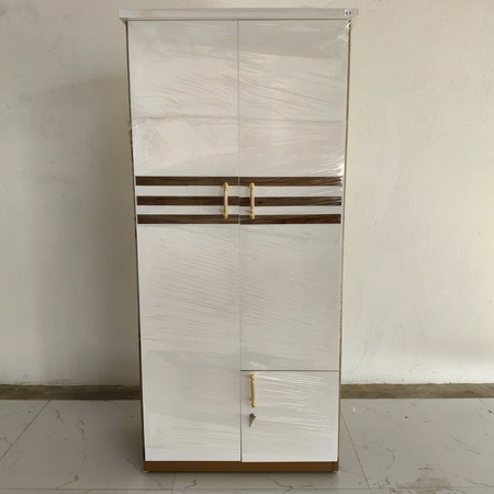 Tủ nhựa 2 cánh - Trắng kẻ ngang