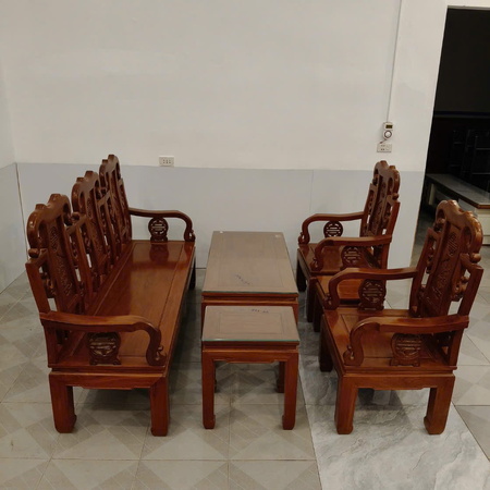 Bộ bàn ghế Như ý gỗ hương đá