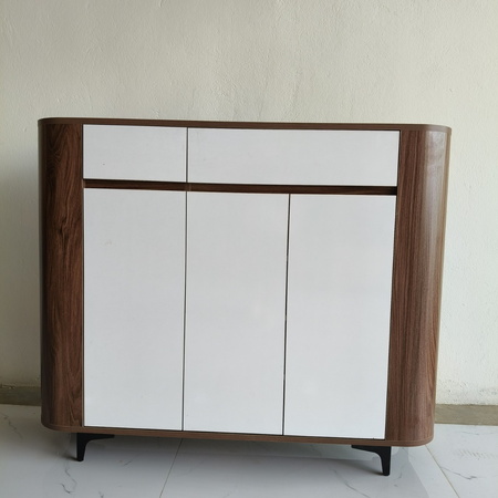 Tủ giày dép bo cong màu óc chó