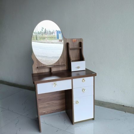 Bàn phấn 5 ngăn kéo màu óc chó