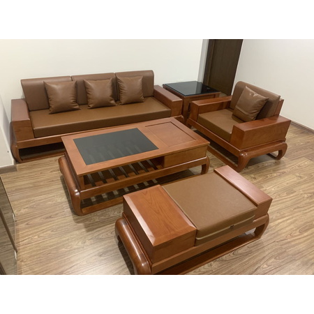 Bộ Sofa đùi bàn kẹp gỗ Sồi lau hương