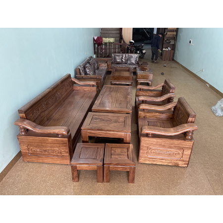 Bộ bàn ghế tay lượn gỗ hương xám