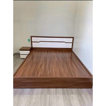 Giường CN màu óc chó cải đầu giường không ngăn kéo