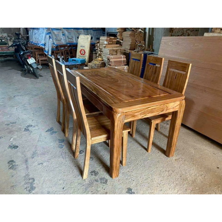 Bộ bàn ăn hương xám-ghế lưng cao