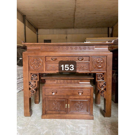 Bàn thờ sồi óc chó- chữ Phúc Lộc 153