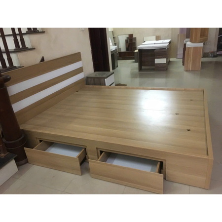Giường vàng cải trắng, có ngăn kéo
