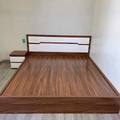 Giường CN màu óc chó cải đầu giường không ngăn kéo