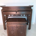 Bàn thờ sồi màu óc chó- 2 ngăn kéo