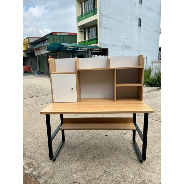 Bàn học chân sắt cánh mở