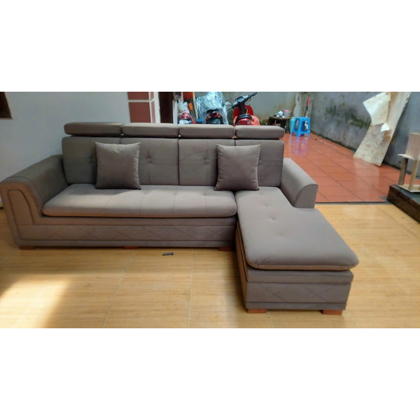 Bộ sofa nỉ chữ X nâu nhạt