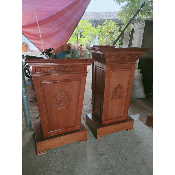 Bục phát biểu+ bục tượng Bác gỗ sồi