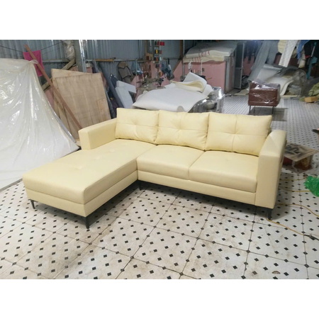Bộ sofa da màu be sữa