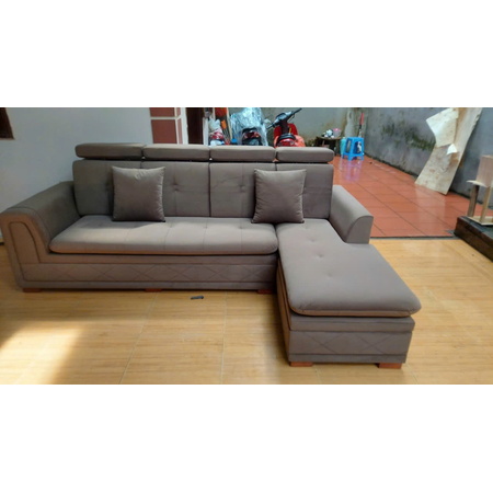 Bộ sofa nỉ chữ X nâu nhạt