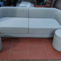 Bộ sofa đơn 1 văng dài+ 2 đôn tròn Xanh nhạt