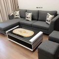 Bộ sofa nỉ màu ghi xám+ bàn + 2 đôn vuông