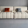 Sofa băng sọc dọc- vải bố màu be sữa