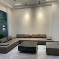 Bộ Sofa da lộn màu ghi xám 2m4 3 văng